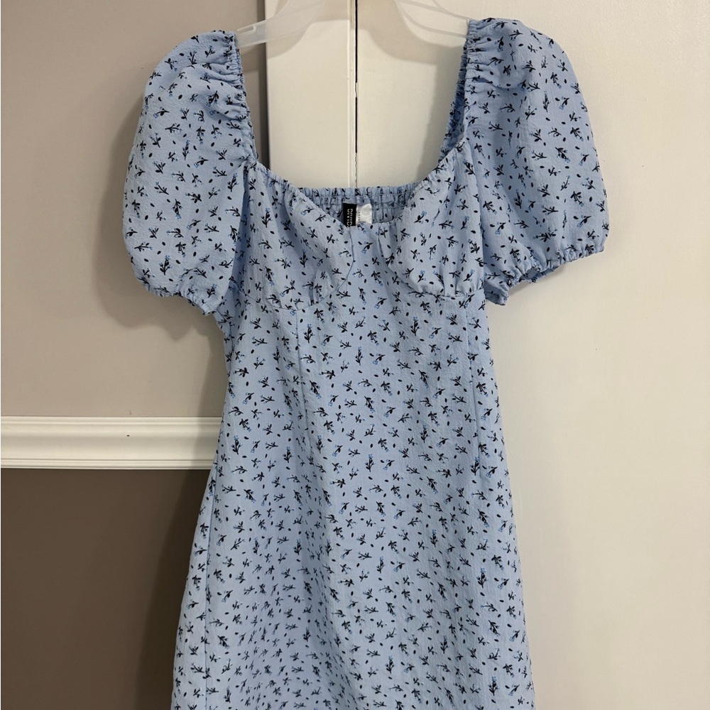 H&M Blue Floral Mini Dress